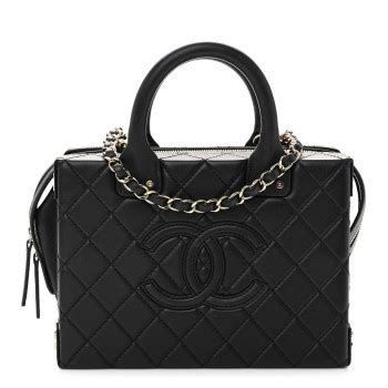 chanel calfskin quilted cc small vanity case black|CHANEL Calfskin Quilted Studded Square Vanity Case Black .